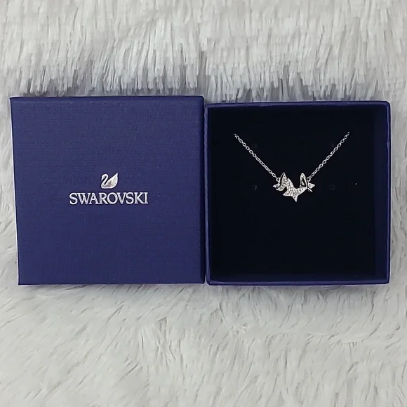 Swarovski Collar Lilia Mariposa Blanco Rhodium Plated 5636421 Necklace S CRY/RHS - Picture 6 of 10